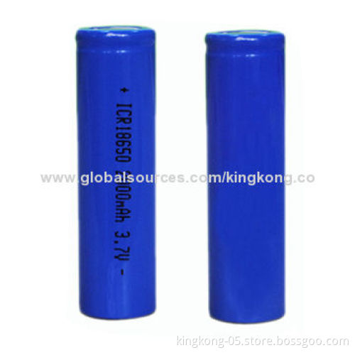 18650 3.7V Lithium-ion Cylinder Batteries with 2,000mAh Capacity